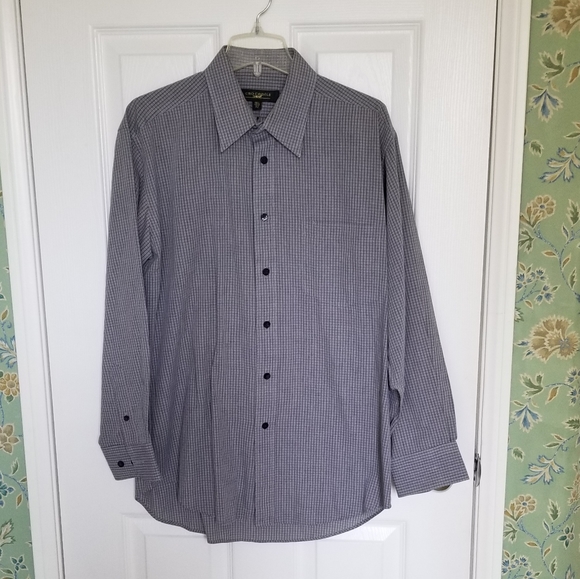 Crocodile Small check Cotton Blend Shirts in Mid Grey Color - Picture 1 of 9